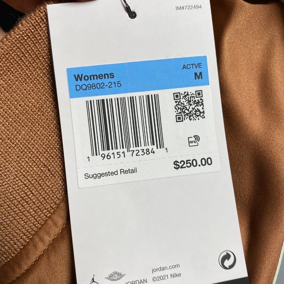 Nike Air Jordan Flight Renegade Womens Bomber Jacket Brown DQ9802-215 NEW Sz M - Picture 9 of 9